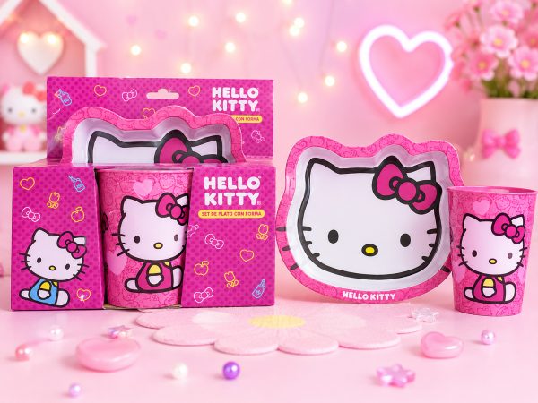 SET PLATO Y VASO HELLO KITTY