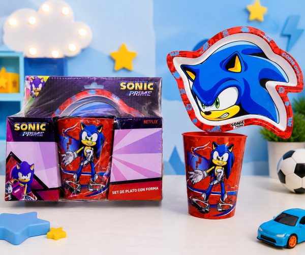 SET VASO Y PLATO SONIC